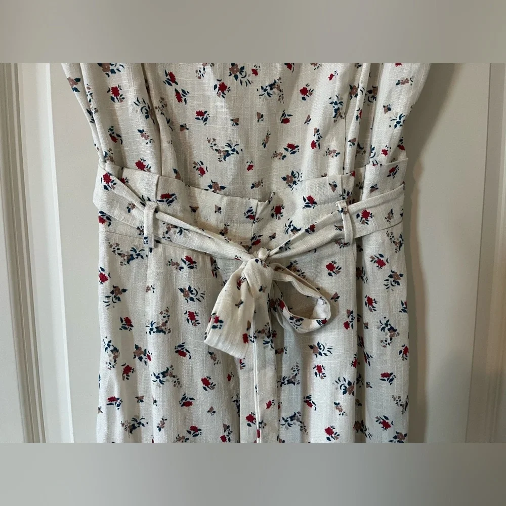 Monteau Rayon/Linen Blend Floral off-White Sleeveless Dress Juniors Size Large - Picture 9 of 15